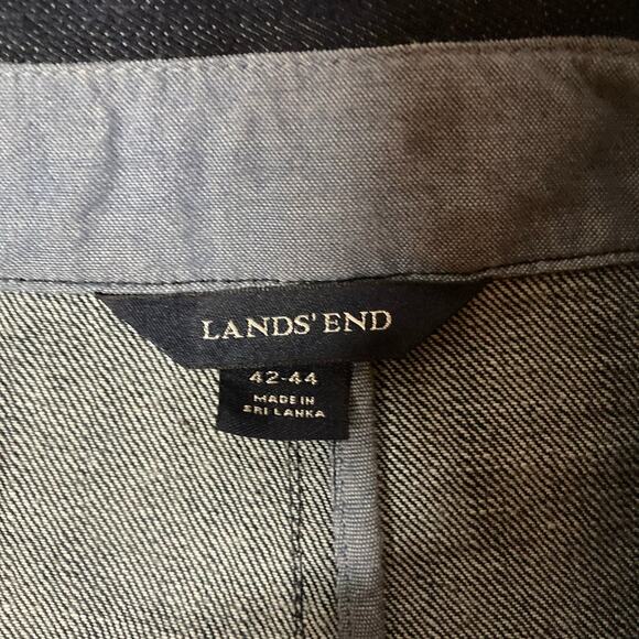 Lands End SIZE 42-44 UNLINED Denim Jacket Shirt Shacket Preowned - Picture 3 of 8